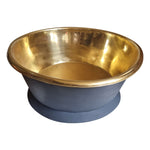 Load image into Gallery viewer, Round Brass Bathtub Matt Black Exterior &amp; Polish Brass Interior
