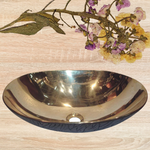 Load image into Gallery viewer, Cast Bronze Sink Shiny Yellow Inside Dark Outside
