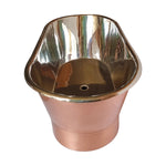 Load image into Gallery viewer, Straight Base Copper Bathtub Brushed Copper Exterior &amp; Polished Nickel Interior
