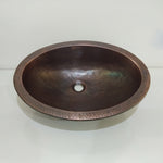Load image into Gallery viewer, Oval Copper Sink Dark Antique 20 x 15.50 x 6 inch
