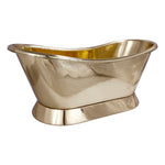 Load image into Gallery viewer, Slanting Base Brass Bathtub Polished Full Brass Finish
