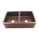 Load image into Gallery viewer, Rectangular Double Bowl Copper Kitchen Sink - Coppersmith Creations - Coppersmith Creations
