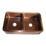 Load image into Gallery viewer, Rectangular Double Bowl Copper Kitchen Sink - Coppersmith Creations - Coppersmith Creations
