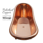 Load image into Gallery viewer, Clawfoot Copper Bathtub Matt White Powder Coated Outside
