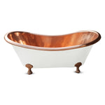 Load image into Gallery viewer, Clawfoot Copper Bathtub Matt White Powder Coated Outside
