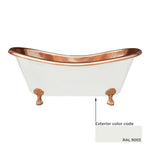 Load image into Gallery viewer, Clawfoot Copper Bathtub Matt White Powder Coated Outside

