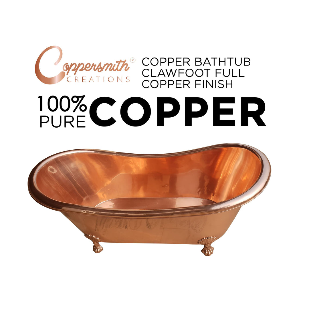Copper Bathtub Clawfoot Full Copper