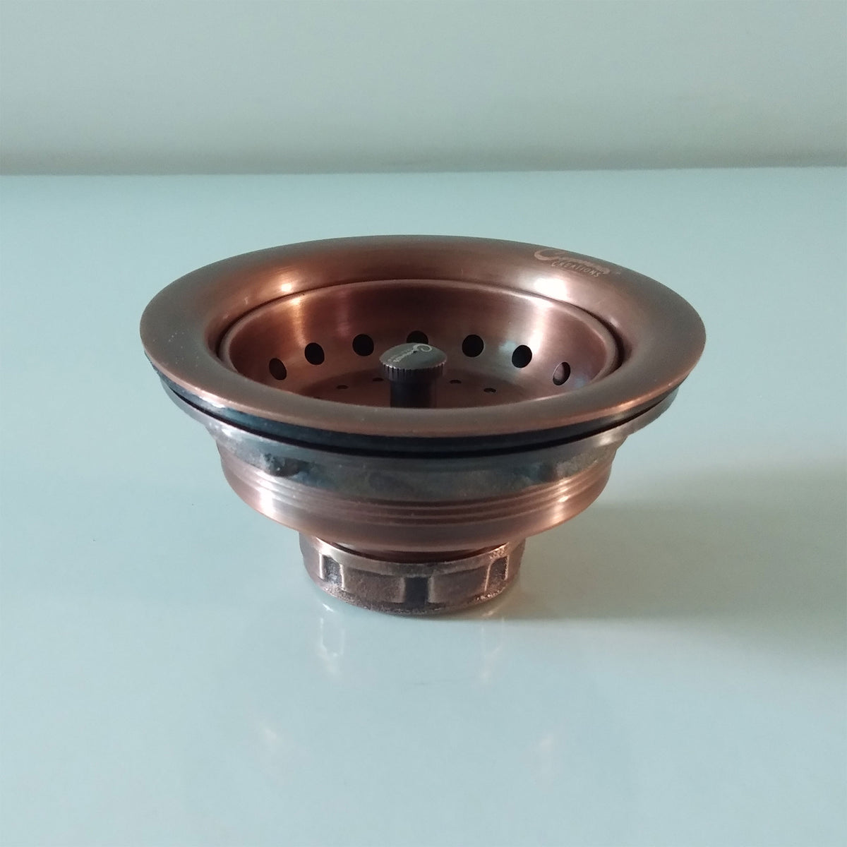Copper kitchen sink strainer