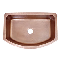 D Shape Vine Design Front Apron Copper Kitchen Sink