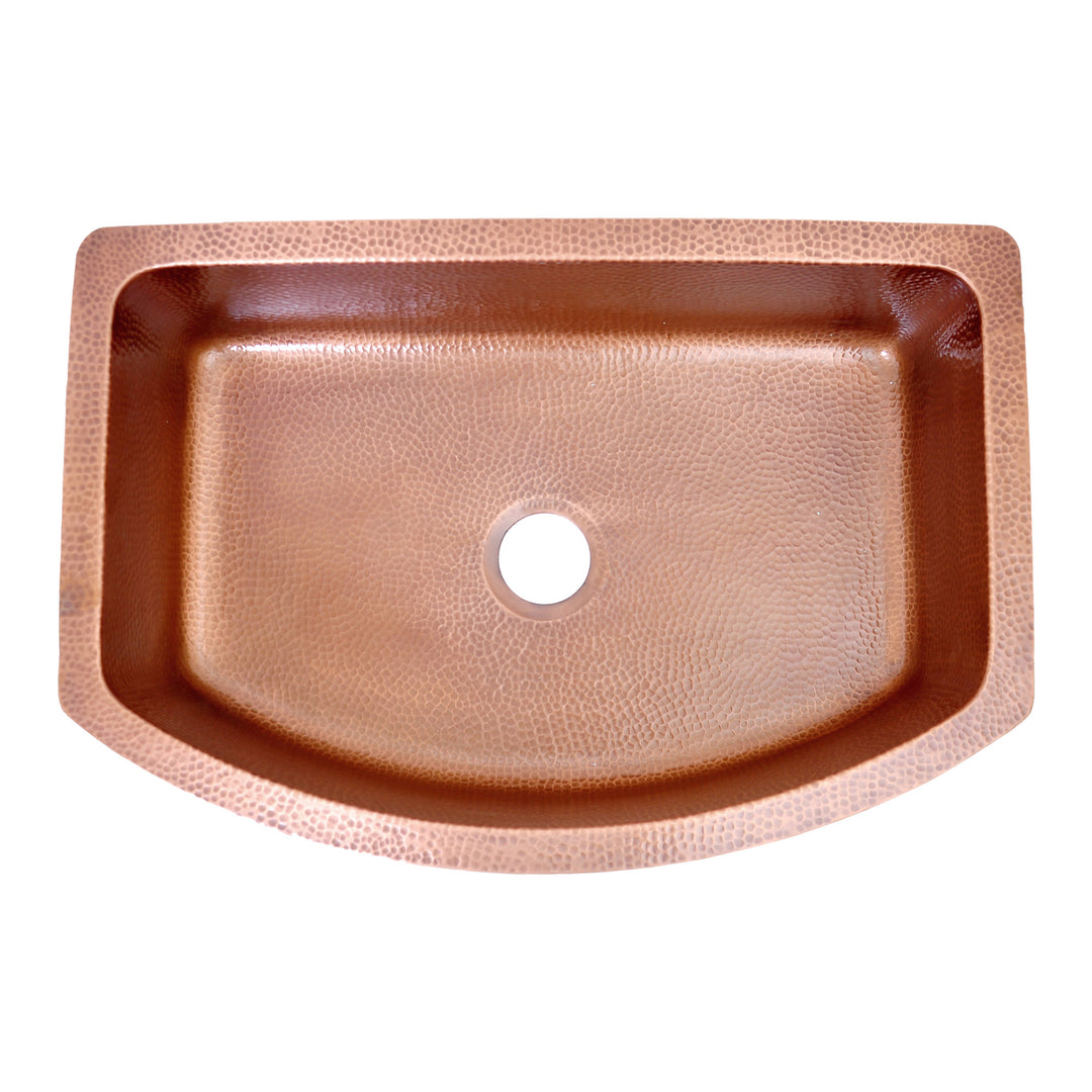D Shape Petal Front Apron Copper Kitchen Sink