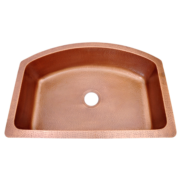 D Shape Petal Front Apron Copper Kitchen Sink