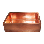 Load image into Gallery viewer, Single Bowl Copper Kitchen Sink Front Apron Hammered Shining Copper Finish
