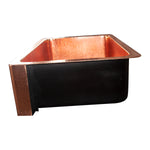 Load image into Gallery viewer, Single Bowl Copper Kitchen Sink Front Apron Hammered Shining Copper Finish
