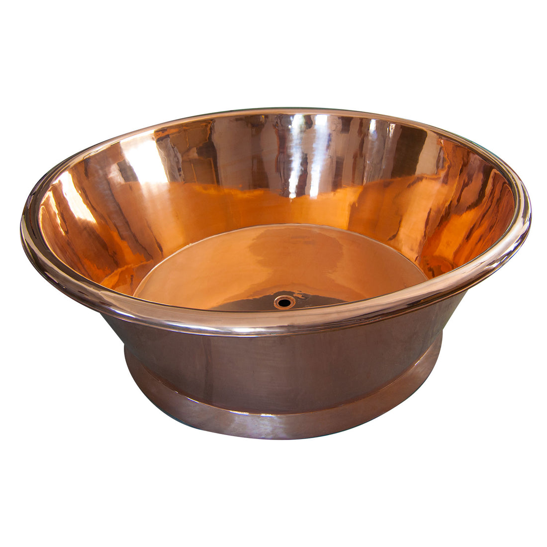 Round Copper Bathtub Shining Copper Finish