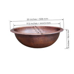 Load image into Gallery viewer, Oval Copper Sink Medium Antique 20 x 15.50 x 6 inch
