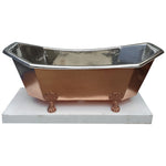 Load image into Gallery viewer, Eight Sided Clawfoot Copper Bathtub Nickel Inside Outside Shining Copper
