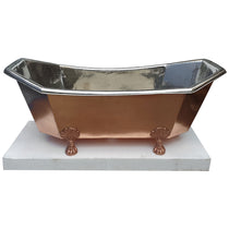 Eight Sided Clawfoot Copper Bathtub Nickel Inside Outside Shining Copper