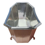 Load image into Gallery viewer, Eight Sided Clawfoot Copper Bathtub Nickel Inside Outside Shining Copper
