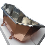 Load image into Gallery viewer, Eight Sided Clawfoot Copper Bathtub Nickel Inside Outside Shining Copper
