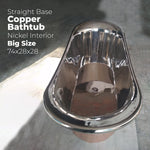 Load image into Gallery viewer, Straight Base Copper Bathtub Nickel Inside Big Size
