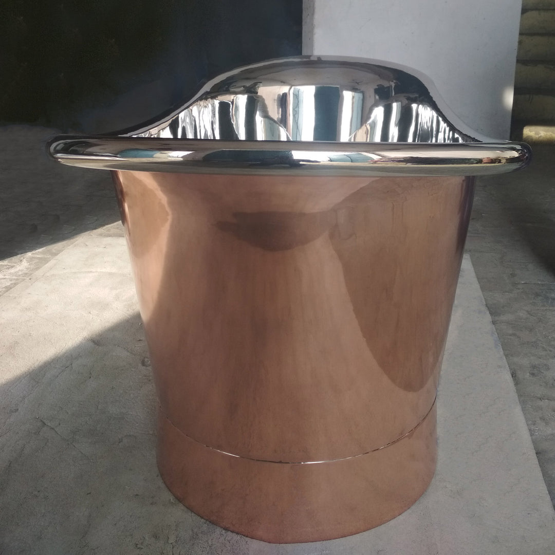 Straight Base Copper Bathtub Nickel Inside Big Size