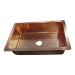 Load image into Gallery viewer, Single Bowl Copper Kitchen Sink Front Apron Smooth Shining Copper Finish
