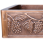 Load image into Gallery viewer, Single Bowl Five Grape Front Apron Copper Kitchen Sink
