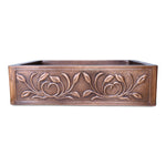 Load image into Gallery viewer, Single Bowl Petal Front Apron Copper Kitchen Sink
