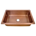 Load image into Gallery viewer, Single Bowl Petal Front Apron Copper Kitchen Sink
