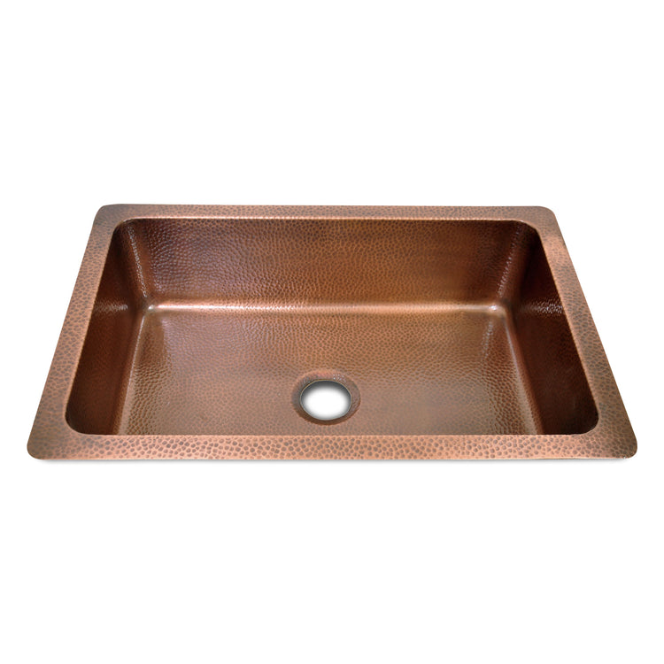Single Bowl Sunflower Design Front Apron Copper Kitchen Sink