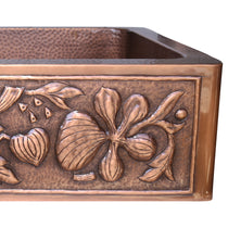 Single Bowl Sunflower Design Front Apron Copper Kitchen Sink
