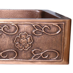 Load image into Gallery viewer, Single Bowl Two Squares in one Square Pattern front apron Copper Kitchen Sink
