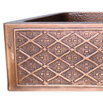 Load image into Gallery viewer, Single Bowl Two Squares in one Square Pattern front apron Copper Kitchen Sink
