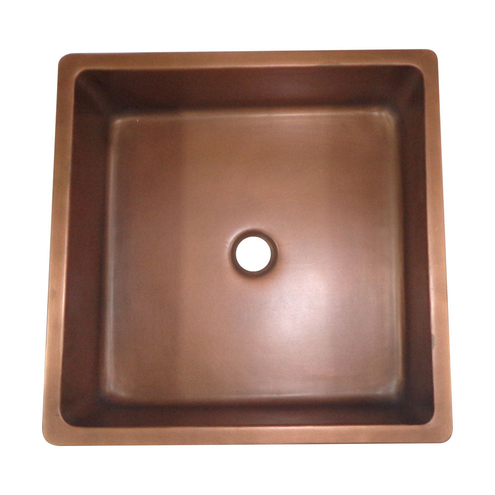 Square Double Wall Copper Sink - Coppersmith Creations