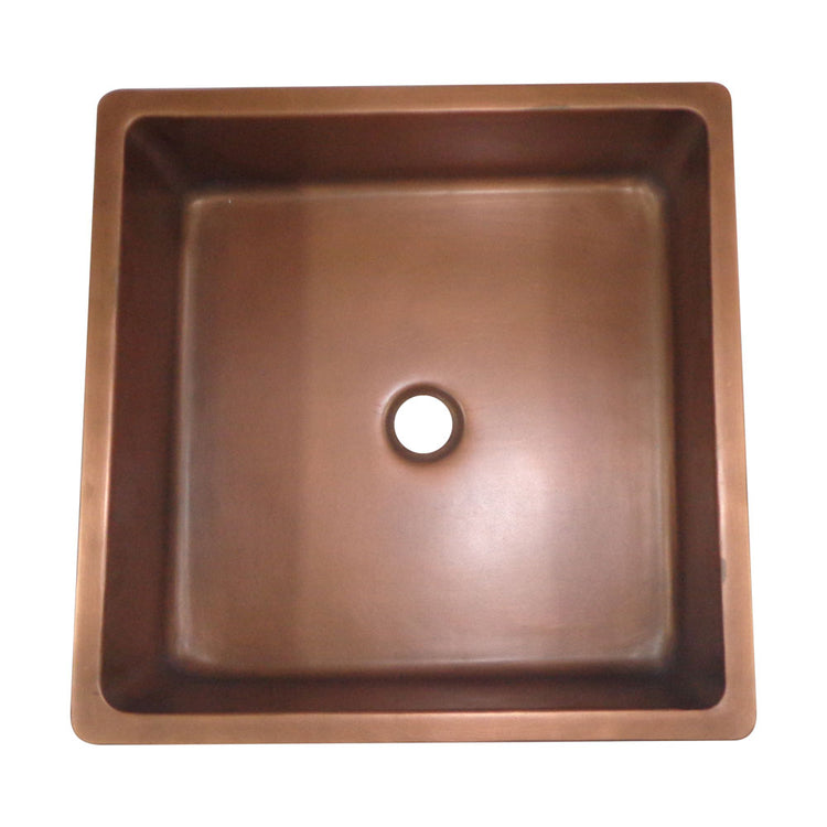 Square Double Wall Copper Sink - Coppersmith Creations