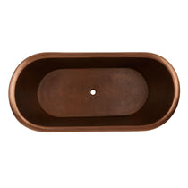 Hammered Clawfoot Copper Double Slipper Tub