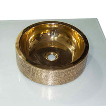 Brass Sink Pattern Exterior Double Wall Design - Coppersmith Creations