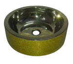 Load image into Gallery viewer, Double Wall Brass Sink Lustrous Nickel Finish Inside Coppersmith Creations
