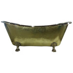 Load image into Gallery viewer, Clawfoot Brass Bathtub Hammered Exterior - Coppersmith Creations
