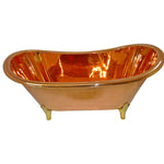 Load image into Gallery viewer, Copper Bathtub Full Copper Finish Brass Legs
