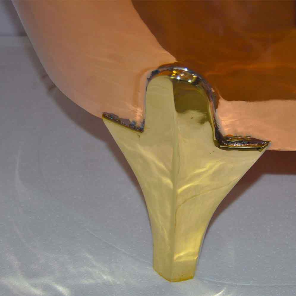 Copper Bathtub Full Copper Finish Brass Legs