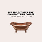 Load image into Gallery viewer, Copper Tub Style Sink Clawfoot
