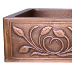 Load image into Gallery viewer, Double Bowl Petal Front Apron Copper Kitchen Sink
