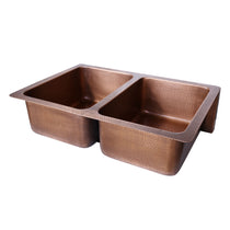 Double Bowl Sunflower Design Front Apron Copper Kitchen Sink