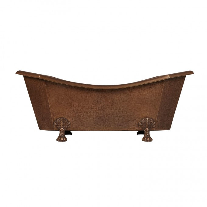Eight Sided Hammered Copper Clawfoot Tub