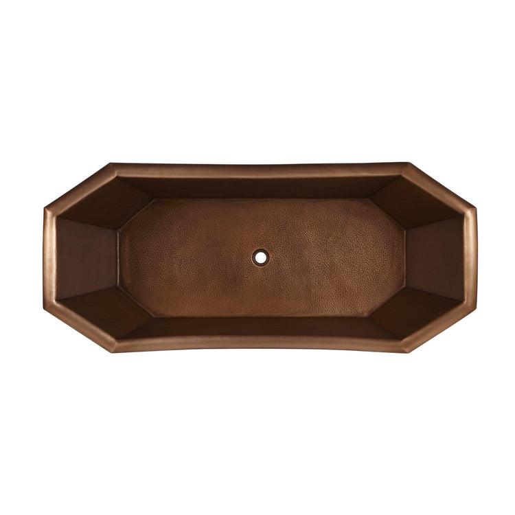 Eight Sided Hammered Copper Clawfoot Tub