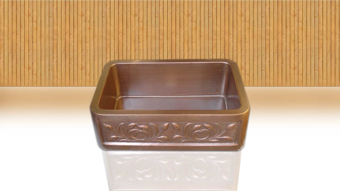 Copper Farmhouse Sink Petal Front Apron