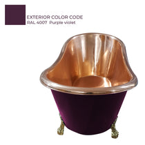 Clawfoot Copper Bathtub Polish Copper Inside RAL 4007 Purple violet Outside