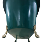 Load image into Gallery viewer, Copper Bathtub RAL 6004 Blue green Exterior &amp; Brass Clawfoot Legs
