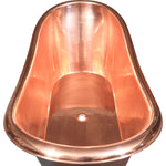Load image into Gallery viewer, Roll Top Copper Bathtub Inside Polish Copper Outside Black
